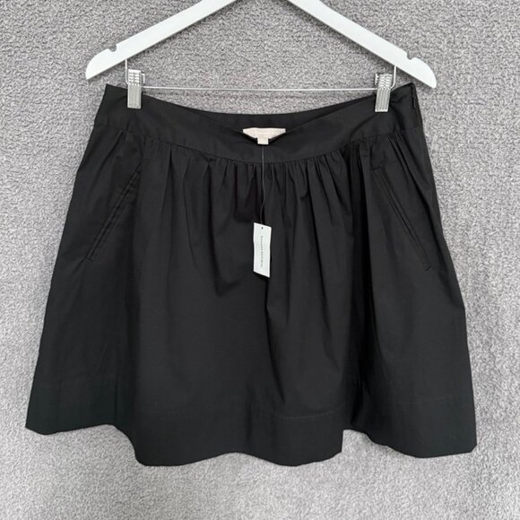 Banana Republic Stretch Cotton Poplin Circle Skirt Black Size 12 NWT - Picture 1 of 8